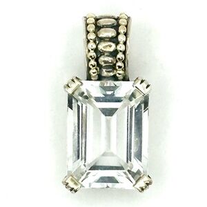 Lagos Caviar Two Tone Silver & Gold White Topaz Glacier Pendant